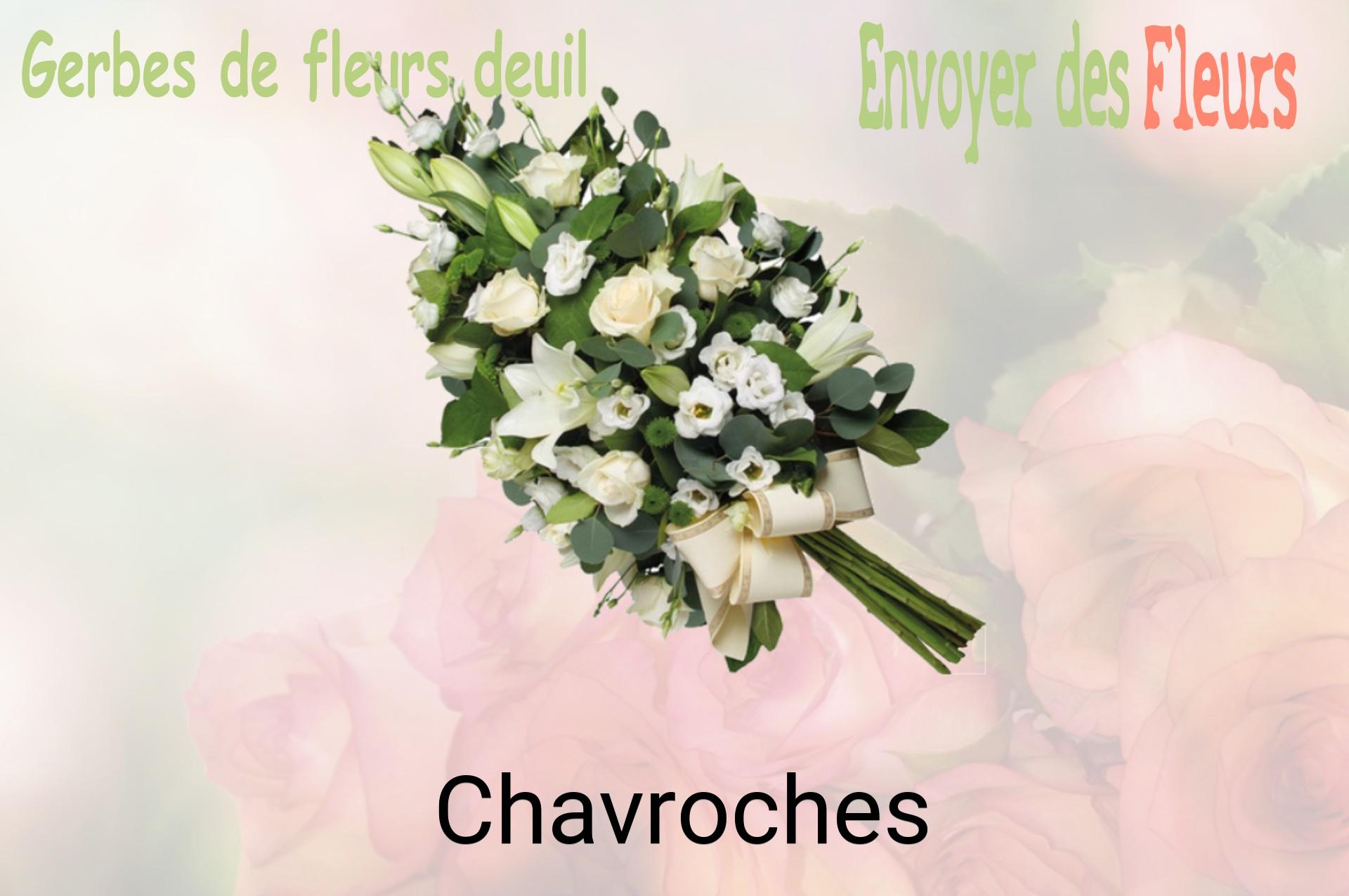 Gerbe de fleurs de deuil livrée à Chavroches